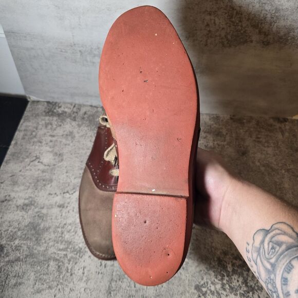 Walk-Over Rare Vintage Suede & Calfskin Saddle Mens Dress Shoes Oxford Sz 11 D/B main image 8